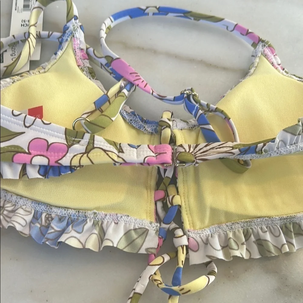 No Boundaries Pink and Blue Bikini with Tropical Flair